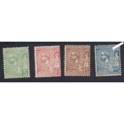 4 Timbres Monaco n°22 à 25 -  Prince Albert 1er - Neufs** - cote 65 Euros Lartdesgents.fr