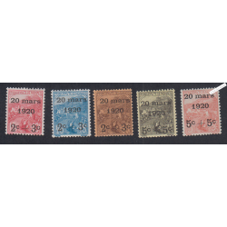 Timbres Monaco n°34 à 38 -  Neufs** - cote 555 Euros Lartdesgents.fr