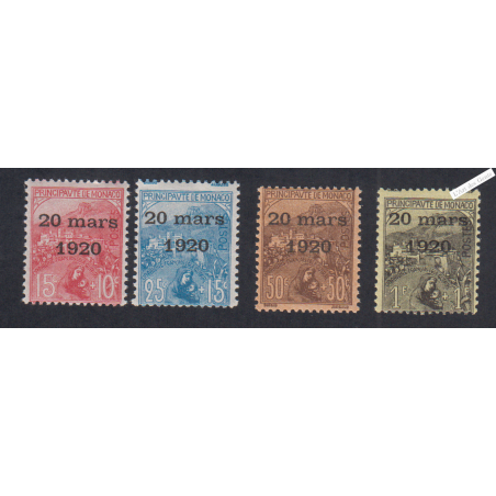 Timbres Monaco n°39 à 42 -  Neufs** - cote 400 Euros Lartdesgents.fr