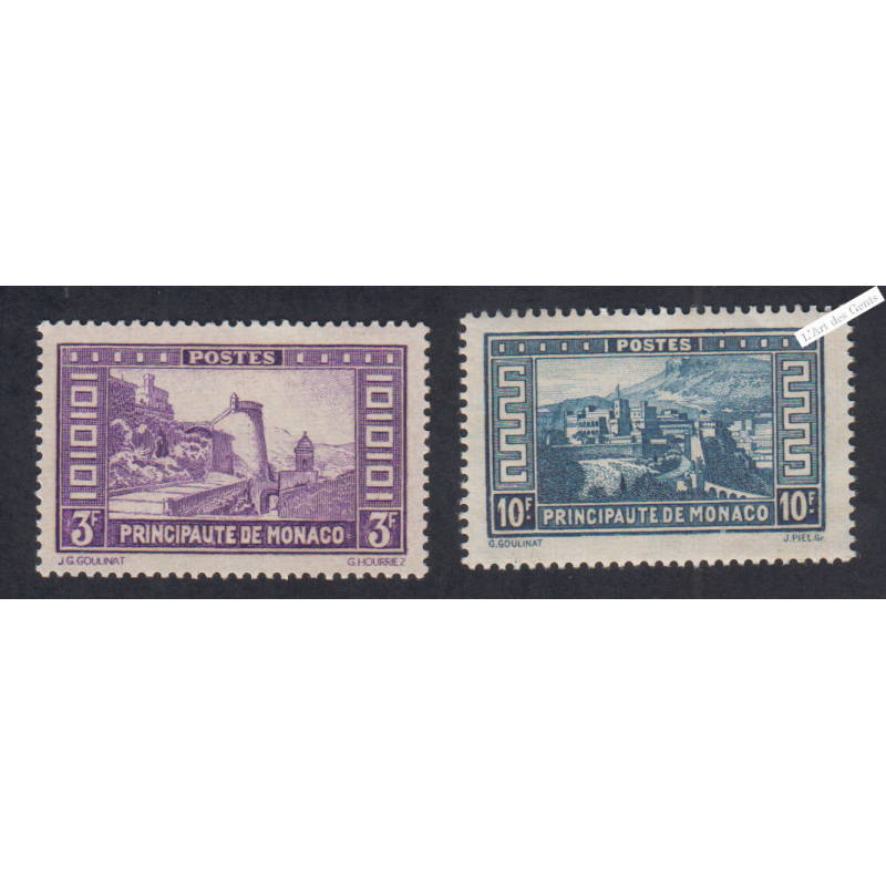 Timbre Monaco n°130 et n°133 -  Neuf trace de charnière - cote 192.50 Euros Lartdesgents.fr
