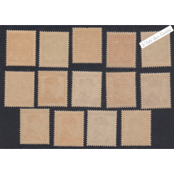 14 Timbres Monaco n°154 à n°166 -  Neufs** - cote 162 Euros Lartdesgents.fr