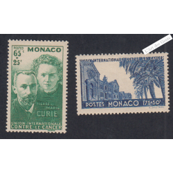 Timbres Monaco n°167 et n°168 -  Neufs** - cote 50 Euros Lartdesgents.fr
