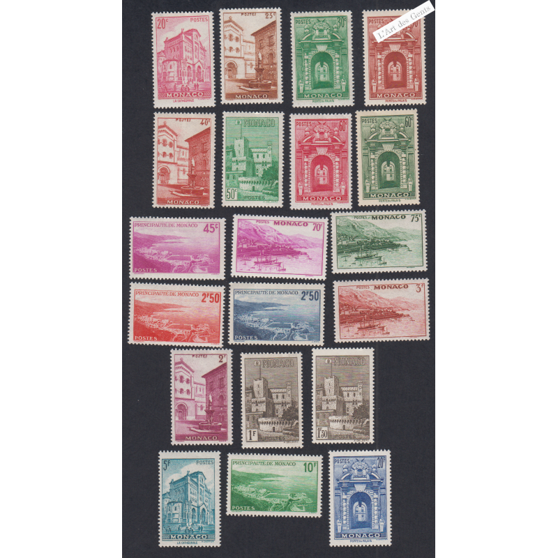20 Timbres Monaco n°169 à n°183 -  Neufs - cote 50 Euros Lartdesgents.fr