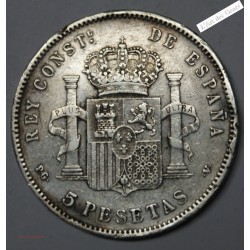 Espagne : 5 Pesetas 1896 ALPHONSE XIII, lartdesgents.fr