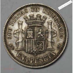 Primera República : 1 Peseta 1869 GOBIERNO PROVISIONAL SNM ( qualidad ), lartdesgents.fr