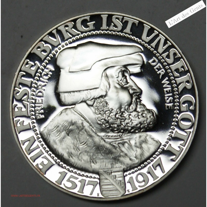 Allemagne 3 Mark 1917 - 999 Silver Proof Modern Token - SAXONY-ALBERTINE   , lartdesgents.fr