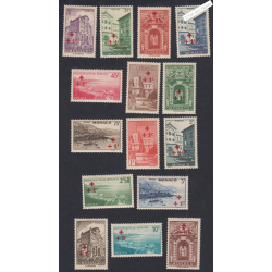 15 Timbres Monaco n°200 à n°214- année 1940 -  Neufs - cote 190 Euros Lartdesgents.fr