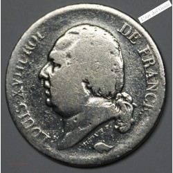5 francs 1823 L BAYONNE LOUIS XVIII, type BUSTE NU, lartdesgents.fr