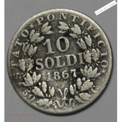 2X 1 lira 1866, 10 soldi 1867, 5 soldi 1867 PIUS IX, lartdesgents.fr