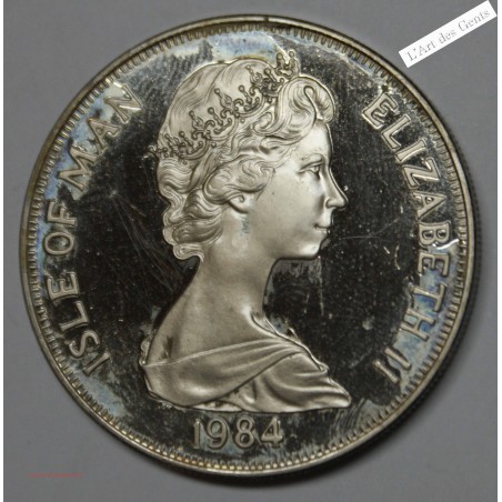1 CROWN 1984 ARGENT - 28g - ISLE OF MAN, lartdesgents.fr