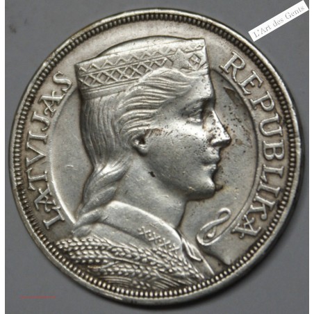 Lettonie 5 lati 1931 Argent ARGENT - 25g - Latvia, lartdesgents.fr