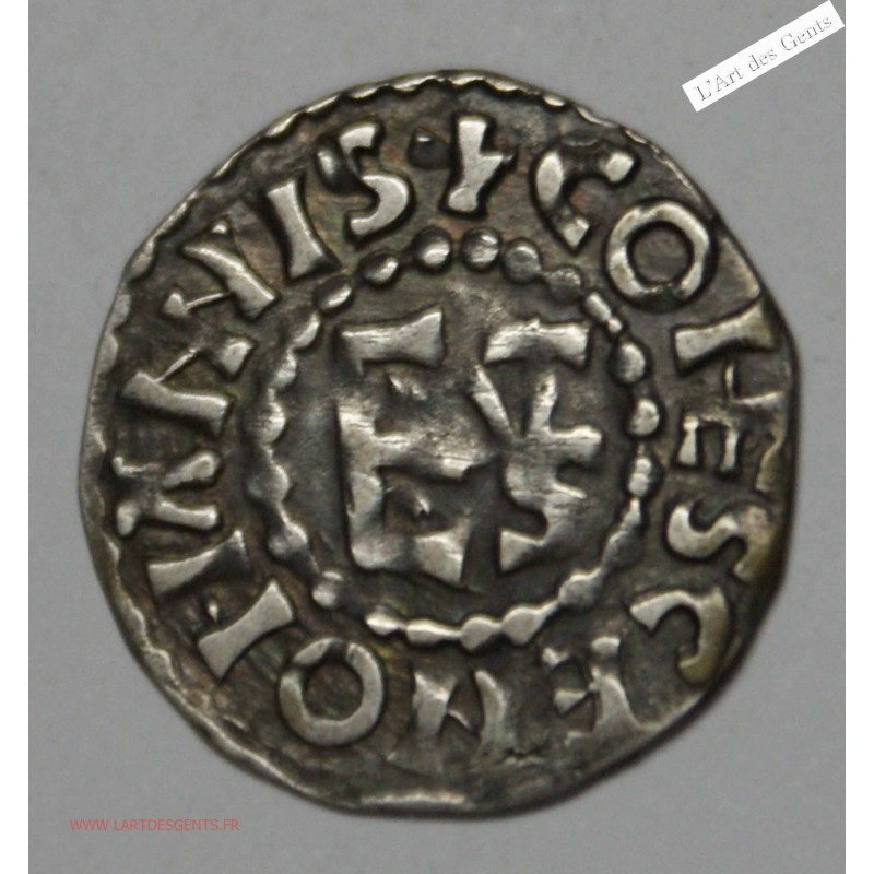 Comté du Maine, denier au type d'Herbert immobilisé (1014-1246), lartdesgents.fr
