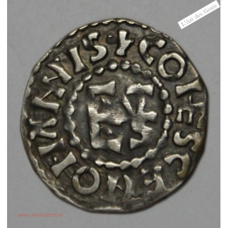 Comté du Maine, denier au type d'Herbert immobilisé (1014-1246), lartdesgents.fr
