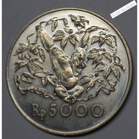 5000 Rupiah 1974 Indonésie Orang Outan,KM40 lartdesgents.fr