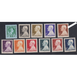 11 Timbres Monaco n°301 à n°306 - année 1948 - Neuf** - cote 66 Euros - Lartdesgents.fr