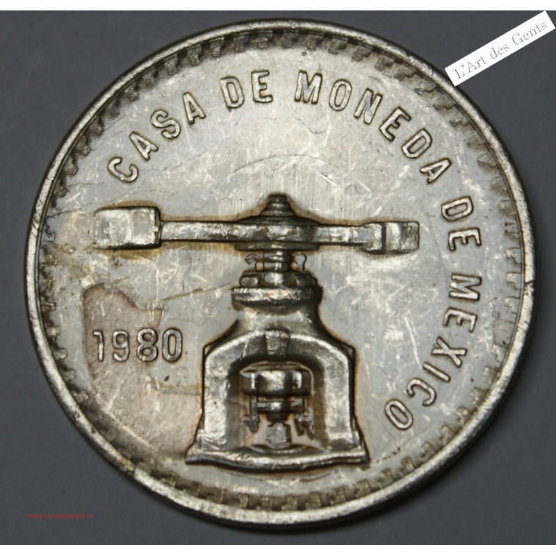 Once d'argent 1980 Mexico Casa de la moneda , lartdesgents.fr
