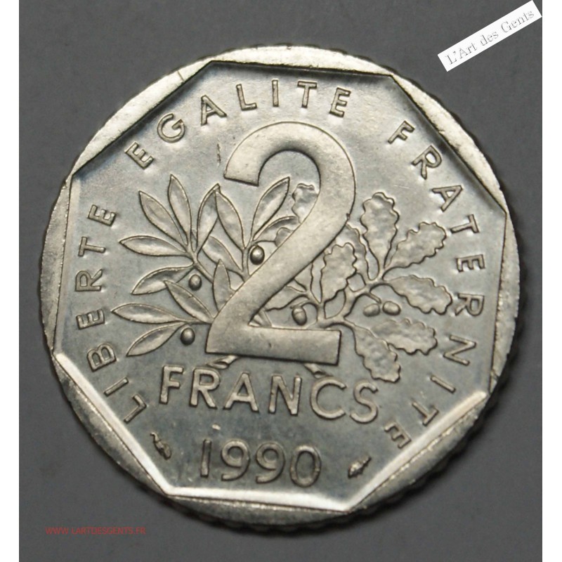2 Francs 1990 Semeuse SPL, lartdesgents.fr