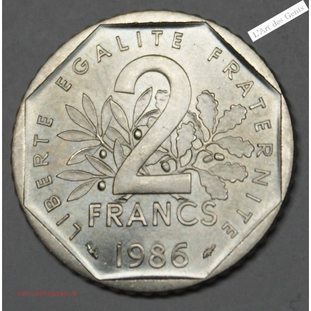 2 Francs 1986 Semeuse SPL+, lartdesgents.fr