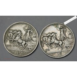 2 lires Victor-Emmanuel III 1915 + 1916, lartdesgents.fr