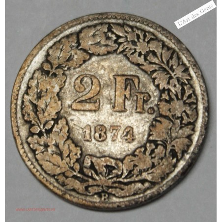 2 francs 1874 b Suisse, lartdesgents.fr
