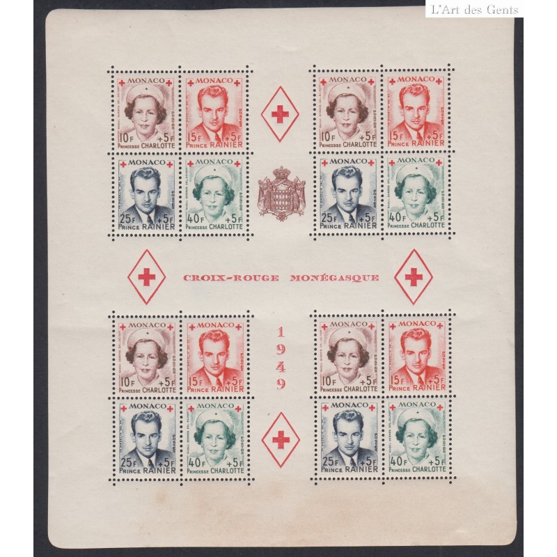 Bloc n°3A Monaco 1949  - Cote 480 Euros Neuf** Lartdesgents.fr