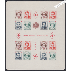 Bloc Monaco n°3B - 1949  - Cote 510 Euros Neuf** Lartdesgents.fr