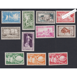 11 Timbres Monaco n°324 à n°333 - année 1949 - Neufs** - Lartdesgents.fr