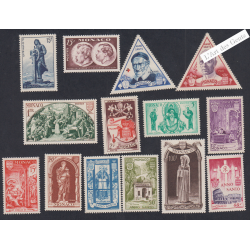 14 Timbres Monaco n°351 à n°364 - Année 1951 - Neufs** Cote 133 Euros - Lartdesgents.fr
