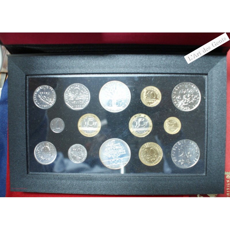 Coffret 1 c. à 100 frs., 1989 (Montesquieu) Monnaie de Paris, FDC, lartdesgents.fr