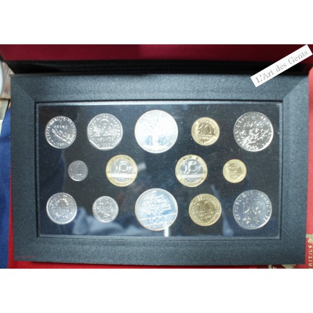 Coffret 1 c. à 100 frs., 1989 (Montesquieu) Monnaie de Paris, FDC, lartdesgents.fr