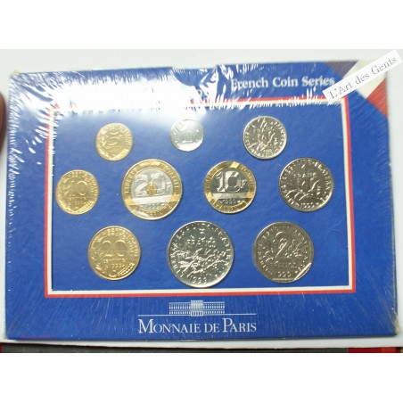 Coffret 1 c. à 20 frs., 1999 Monnaie de Paris, BU, FDC, (2) lartdesgents.fr