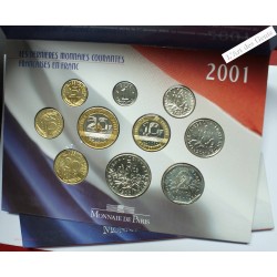 Coffret 1 c. à 20 frs., 2001 Monnaie de Paris, BU, FDC, lartdesgents.fr