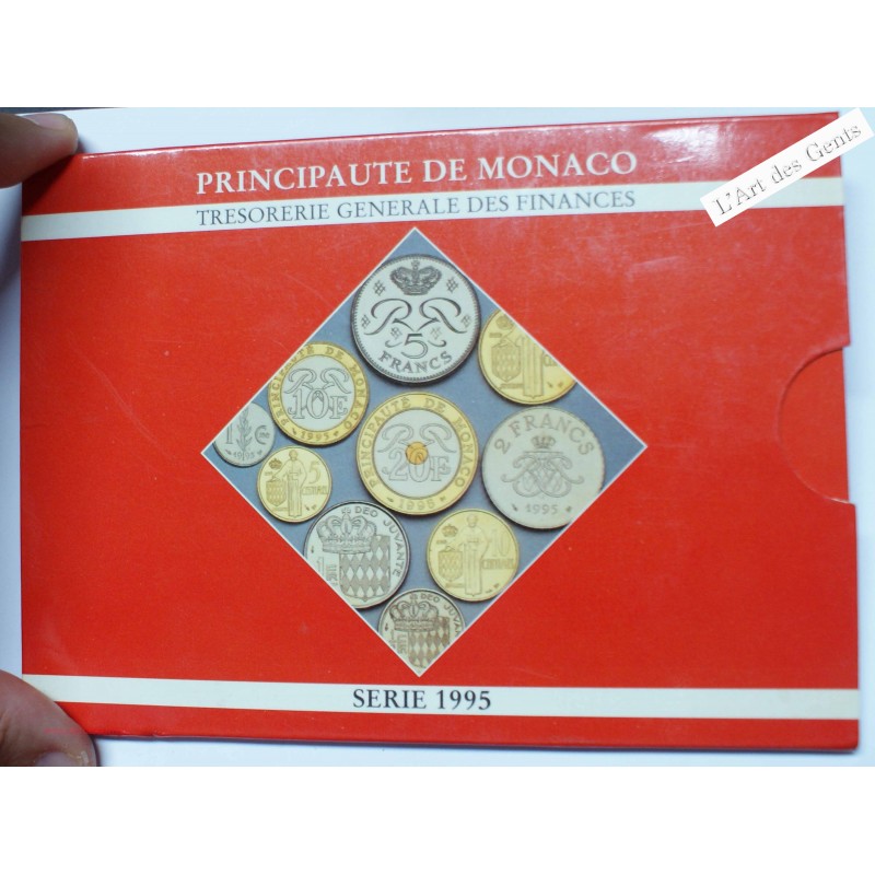 Monaco. Coffret, série Monnaie de Paris de 1995, de 1 centime à 20 Francs. FDC