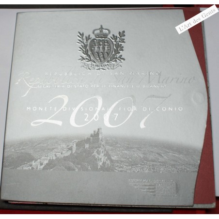 COFFRET BU - 1 cent à 2€  2007 + 5€ - SAN MARINO, lartdesgents.fr