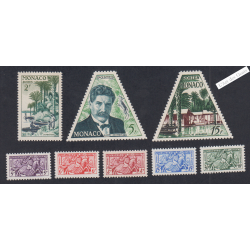 8 Timbres Monaco n°412 à n°419 - Année 1955 - Neufs** Cote 100 Euros - Lartdesgents.fr