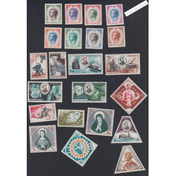 22 Timbres Monaco n°421 à 440 - Année 1955 - Neufs** Cote 75 Euros - Lartdesgents.fr