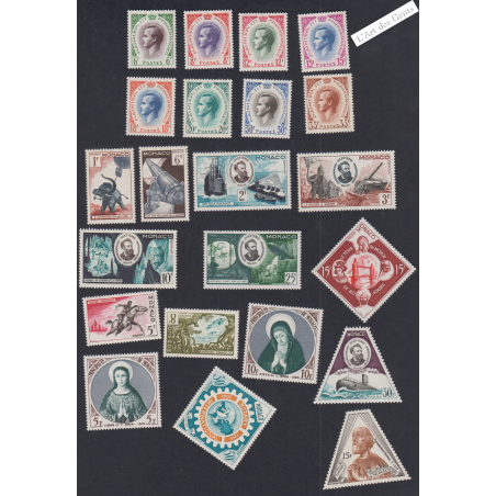 22 Timbres Monaco n°421 à 440 - Année 1955 - Neufs** Cote 75 Euros - Lartdesgents.fr