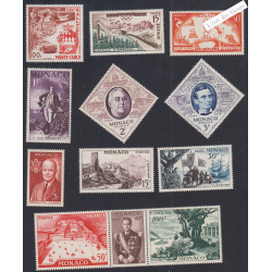 12 Timbres Monaco n°441 à 452 - Année 1956 - Neufs** Cote 73 Euros - Lartdesgents.fr