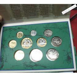 France. Coffret, série Monnaie de Paris de 1998, 1 centime à 20 Francs. BU
