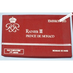 Monaco. Coffret, série Monnaie de Paris de 1975, de 10 centimes à 50 Francs. FDC