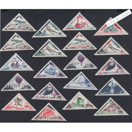 20 Timbres Monaco n°453 à 472 - Année 1956 - Neufs** Cote 150 Euros - Lartdesgents.fr