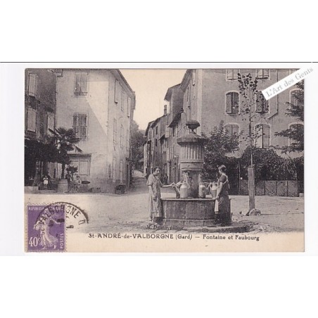 cpa 30 Saint André de Valborgne - Fontaine et Faubourg, lartdesgents.fr
