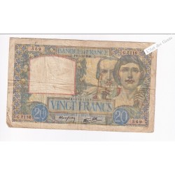 20 Francs Science et Travail 8-5-1941 – France  , lartdesgents.fr