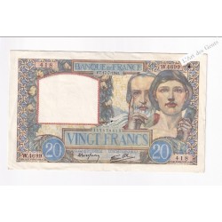 20 Francs Science et Travail 17-7-1941– France  , lartdesgents.fr
