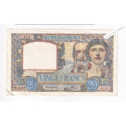 20 Francs Science et Travail 17-7-1941 p/sup,  France  , lartdesgents.fr