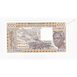 TOGO 1000 francs 1986 N° M.015 370463 BCEAO P807Tg, lartdesgents.fr
