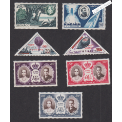 7 Timbres Poste Aérienne Monaco n°59 à n°65 - Année1955-1956 - cote 128 Euros lartdesgents.fr