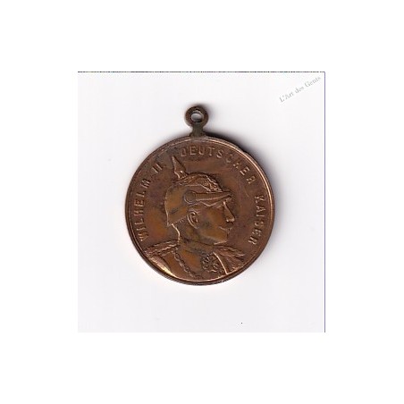 Medaille -  "Wilhelm II Deutscher Kaiser 1870"  Zur Erinnerung an Meine Dienstzeit, lartdesgents.fr