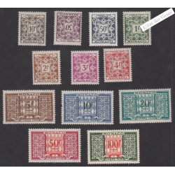 12 Timbres-Taxe Monaco n°29 à n°39 - Année1946-57 - Neufs* cote 50 Euros lartdesgents.fr