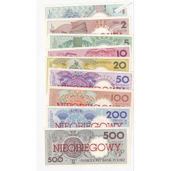 Billets de POLOGNE - Série de 9 SPECIMENS 1990 NEUFS, lartdesgents.fr